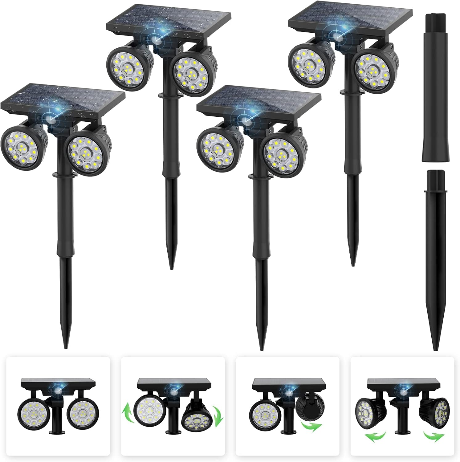 4 Pack Solar Motion Sensor Outdoor Spot Lights F321