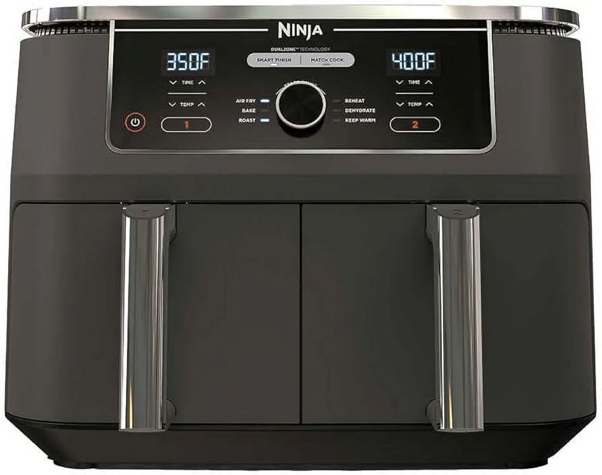 Open Box 10qt XL 2 Basket Air Fryer Grey H1819