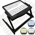 5X Large LED Full Page Magnifying Glass with Collapsible Hands-Free Stand & 3 Color Modes U17435