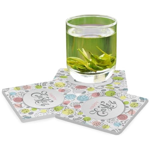 4 Packs Ceramic Stone Coasters with Cork Base Z906589