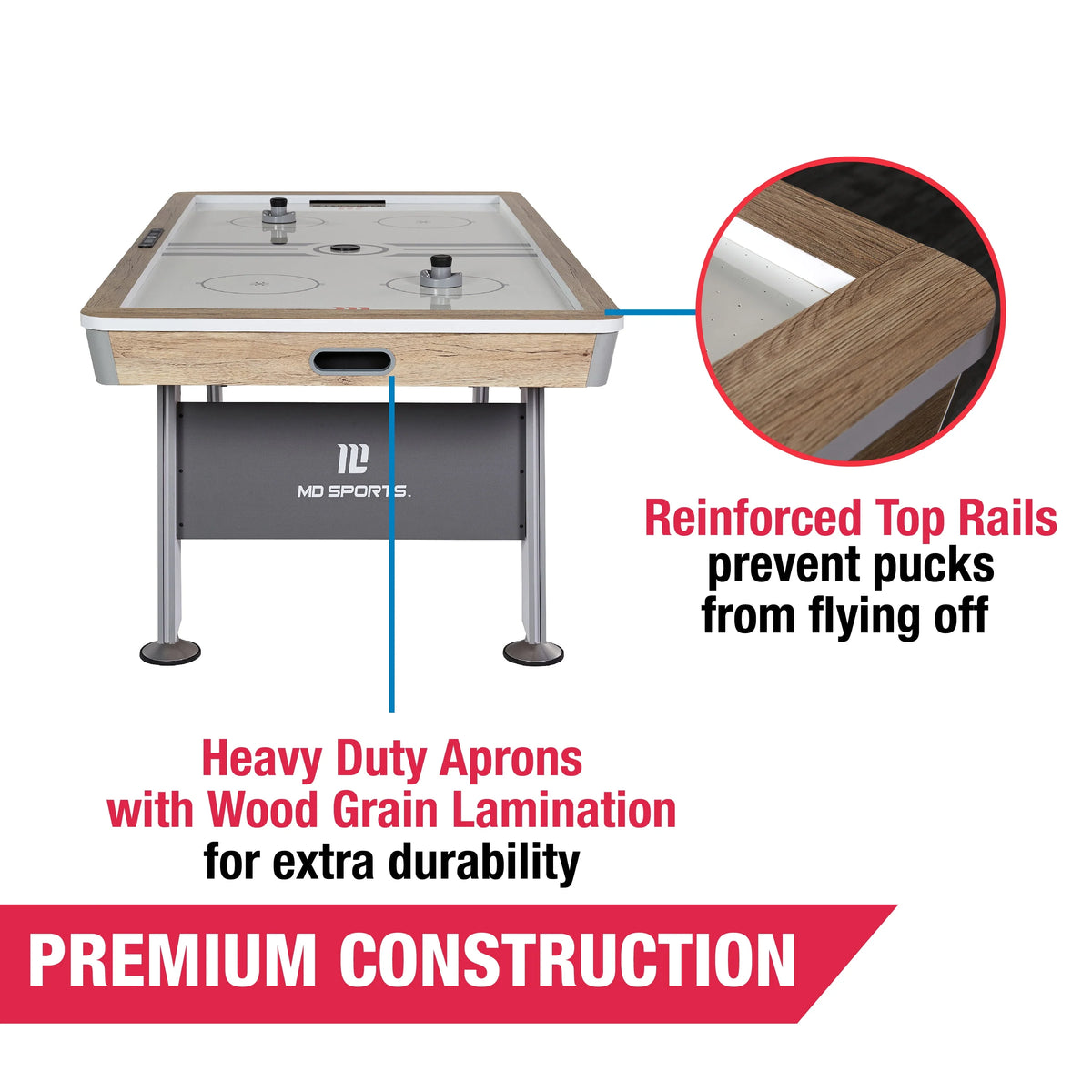 7' Air Powered Hockey Table With Pusher and Puck Set Y275