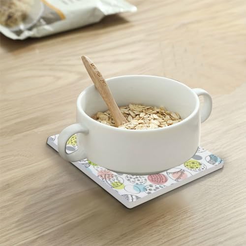 4 Packs Ceramic Stone Coasters with Cork Base Z906589