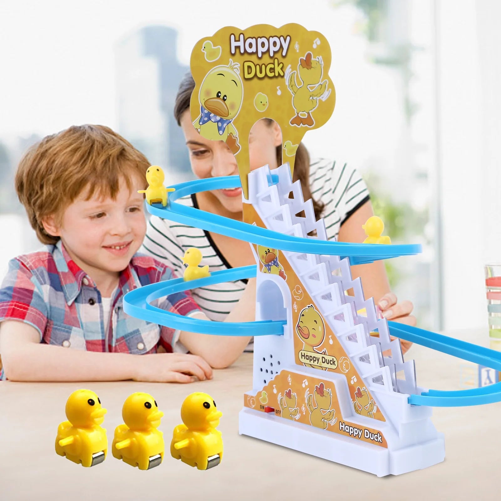 Duck Roller Coaster Toys 4 Pieces Educational Toys with Race Track M3427