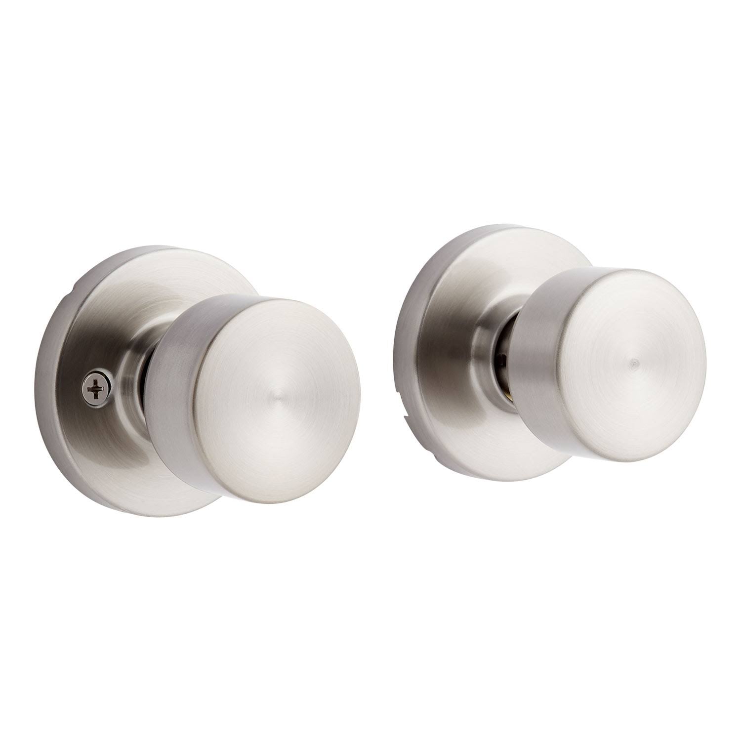 Brushed Nickel Round Rosette Door Set with Knob Handle L3762
