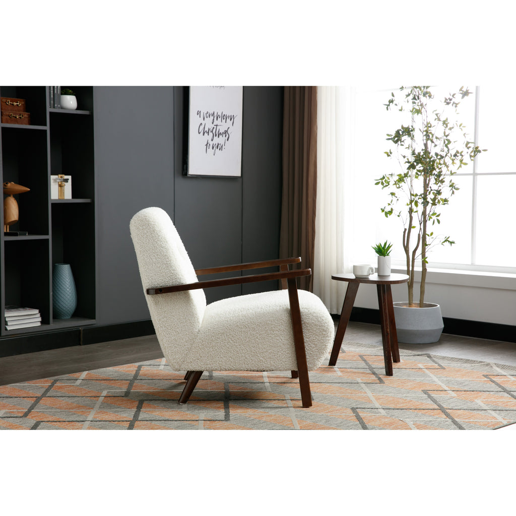 White Microsuede Accent Arm Chair N5828