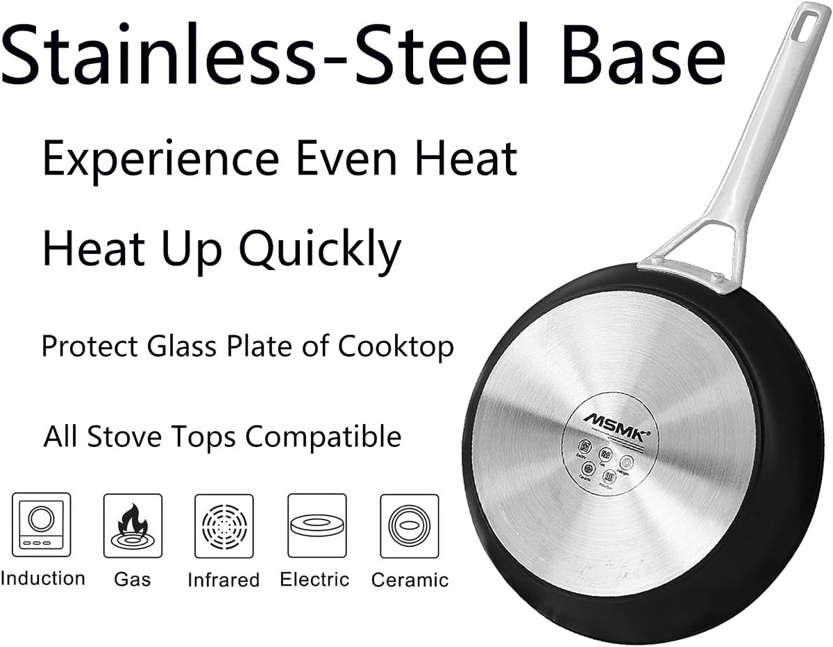10-inch Nonstick Stainless-steel Frying Pan with Lid N3765