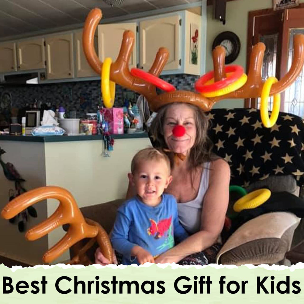 Inflatable Reindeer Antler Ring Toss Game with 4 Rings O7649