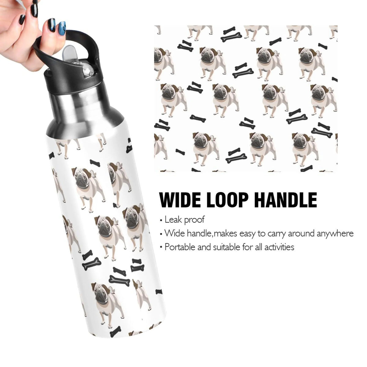 Stainless Steel Insulated Water Bottle with Straw Lid T78915