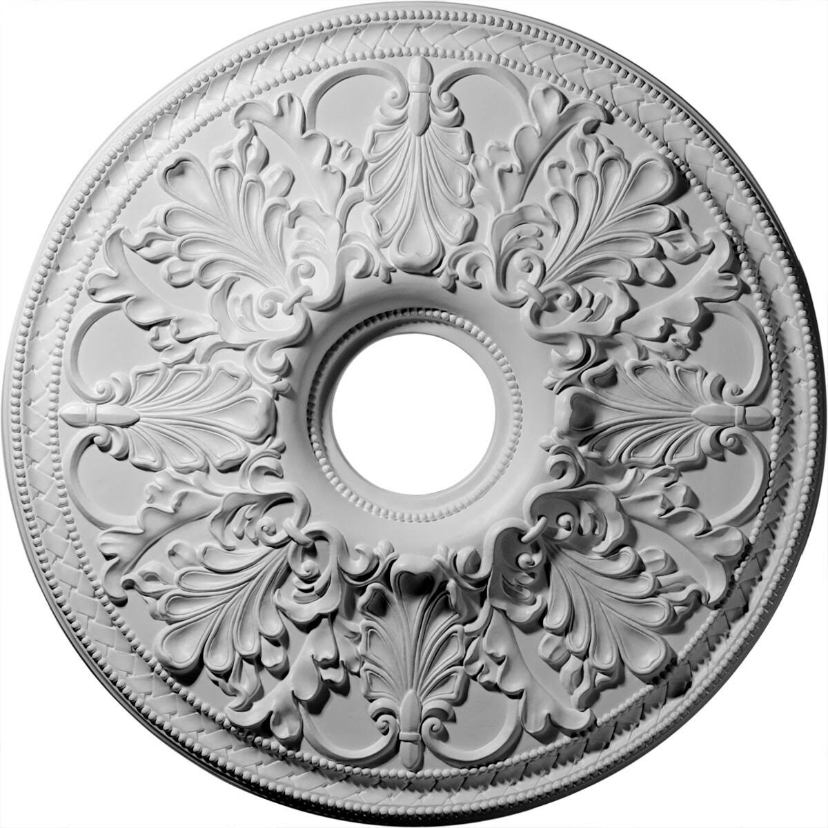 23 7/8x22OD x 4x22ID x 2 1/8x22P Hand-Painted Hickory Ceiling Medallion O6520