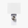 White Square Name Badge Holder Clip with Vinyl Strap S847375