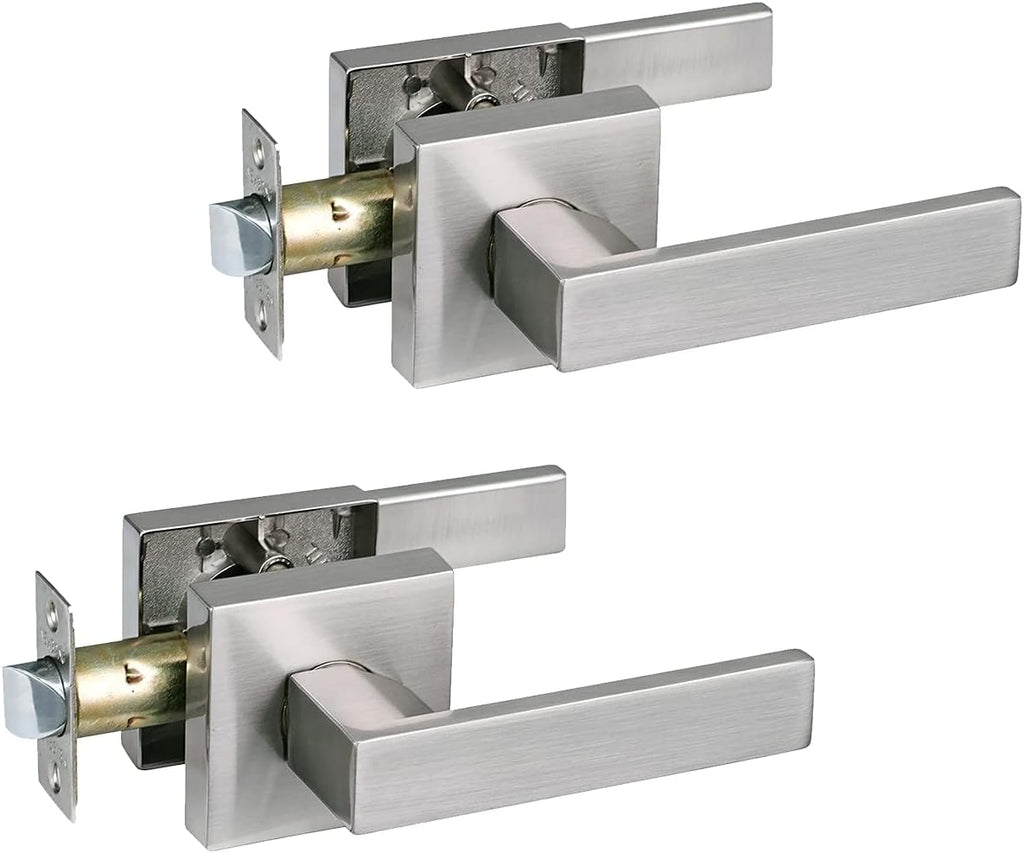 Pack of 6 Satin Nickel Heavy Duty Lever Door Lock Handle J551354