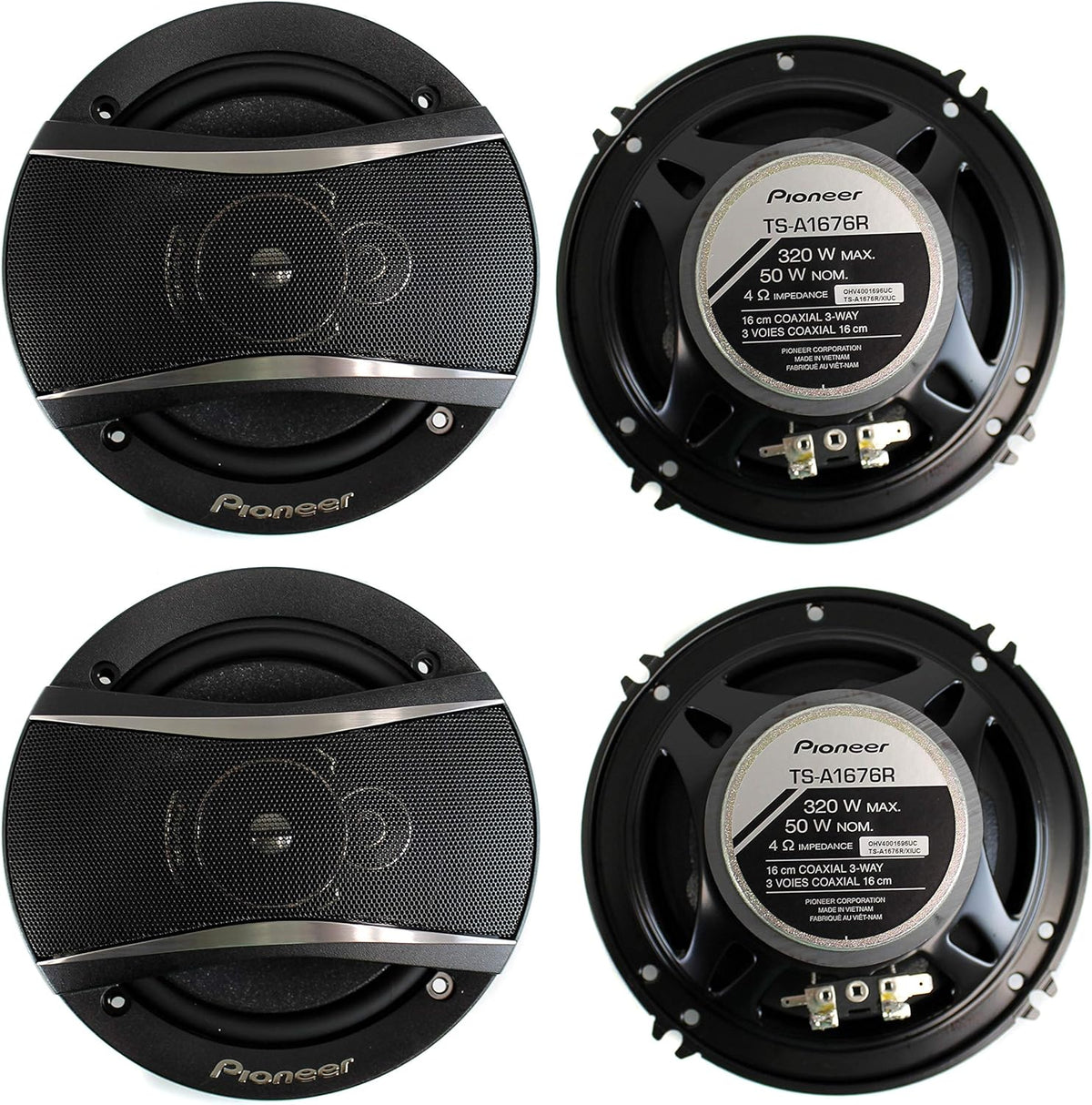 6.5 Inch 3-Way 320 Watt Car Coaxial Stereo Speakers E549000