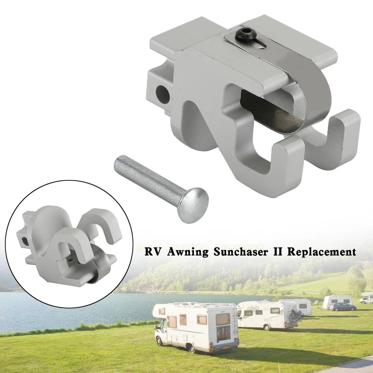 Alminum RV Rafter Claw Satin Hardware Awning A469