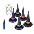 11 Pack Halloween Inflatable Witch Hat Ring Toss Game Set with Plastic Ring Toss and Inflatable Witch Hats D7241