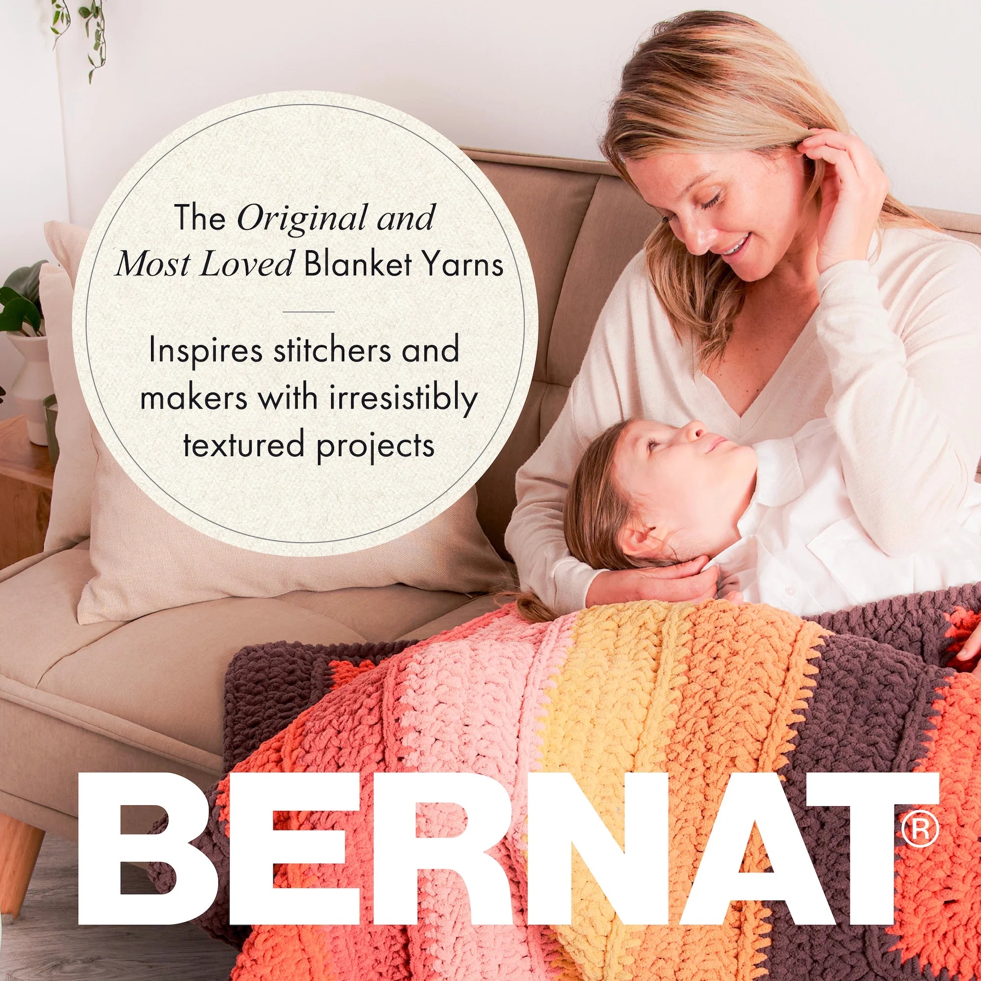 Bernat Blanket Extra Thick Jumbo Polyester Yarn, Clay, 21.2oz, 72 Yards (2 Pack) S818