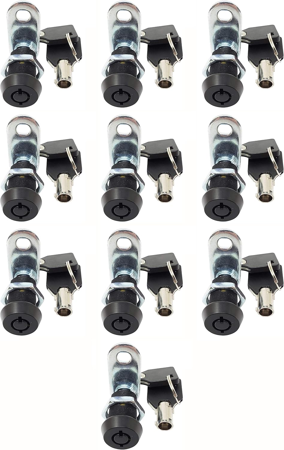 5/8 Inch Chrome Tubular Cam Lock, Pack of 10 A9129