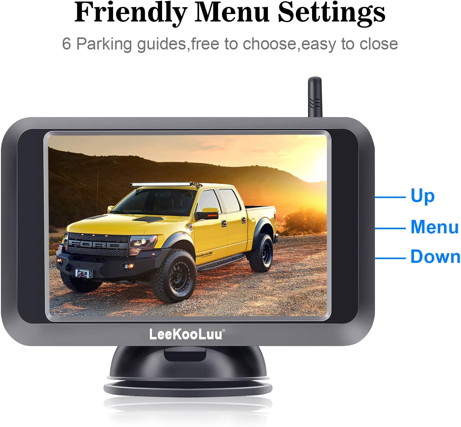 Wireless Backup Camera with 5'' Monitor Full HD 1080P Bluetooth Rear View Camera P7207