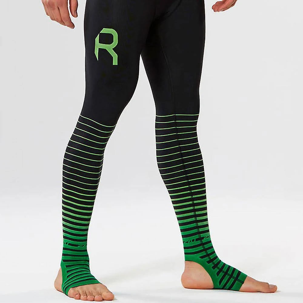 Black-Green XXL Compression Tights Y97457