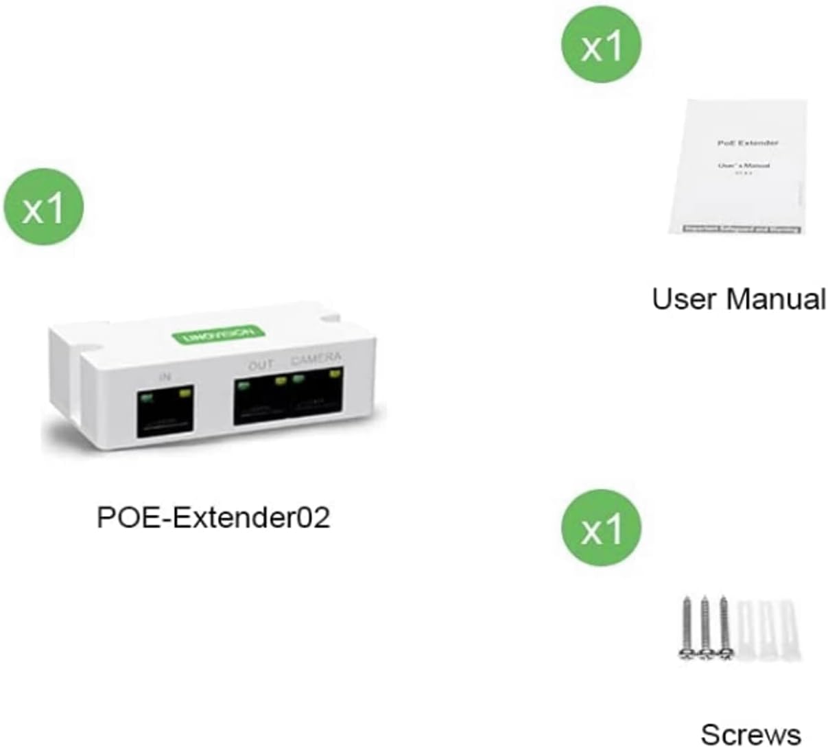 2 Port POE Extender Repeater Power Over Ethernet X1092
