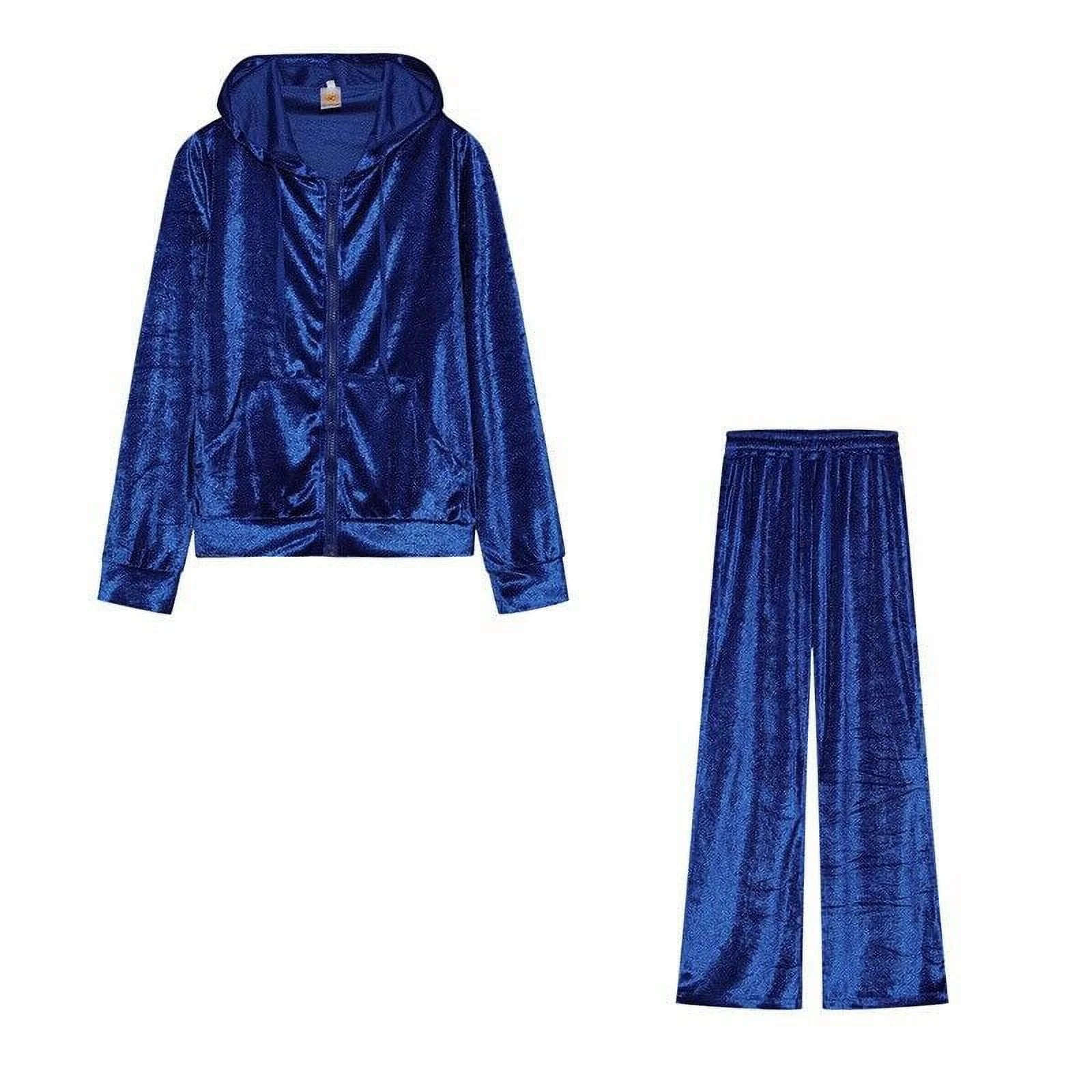 Velour 2-Piece Hoodie Tracksuit Set V4011