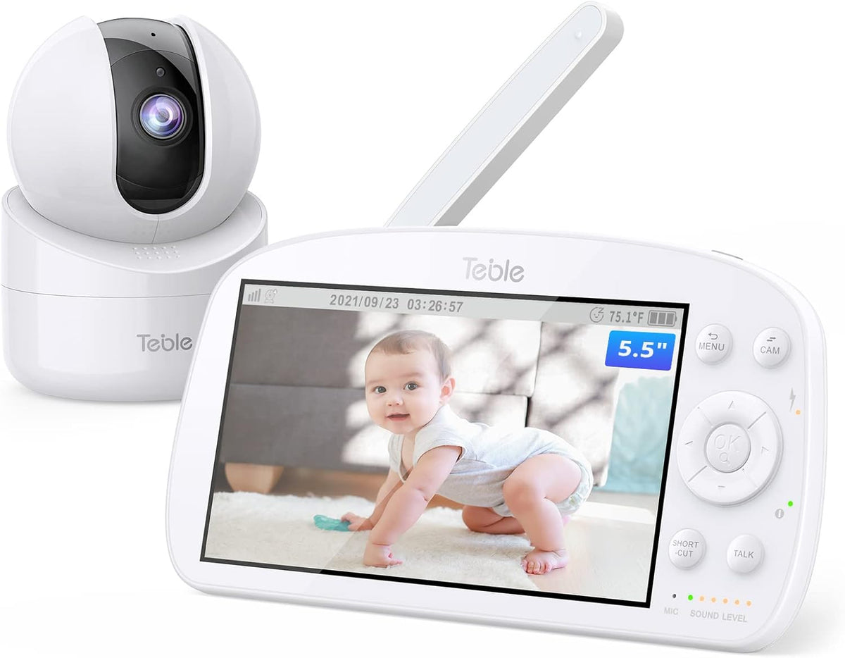 5.5 Video Baby Monitor with Camera and Audio, 720P HD Night Vision, 5000mAh Battery L949