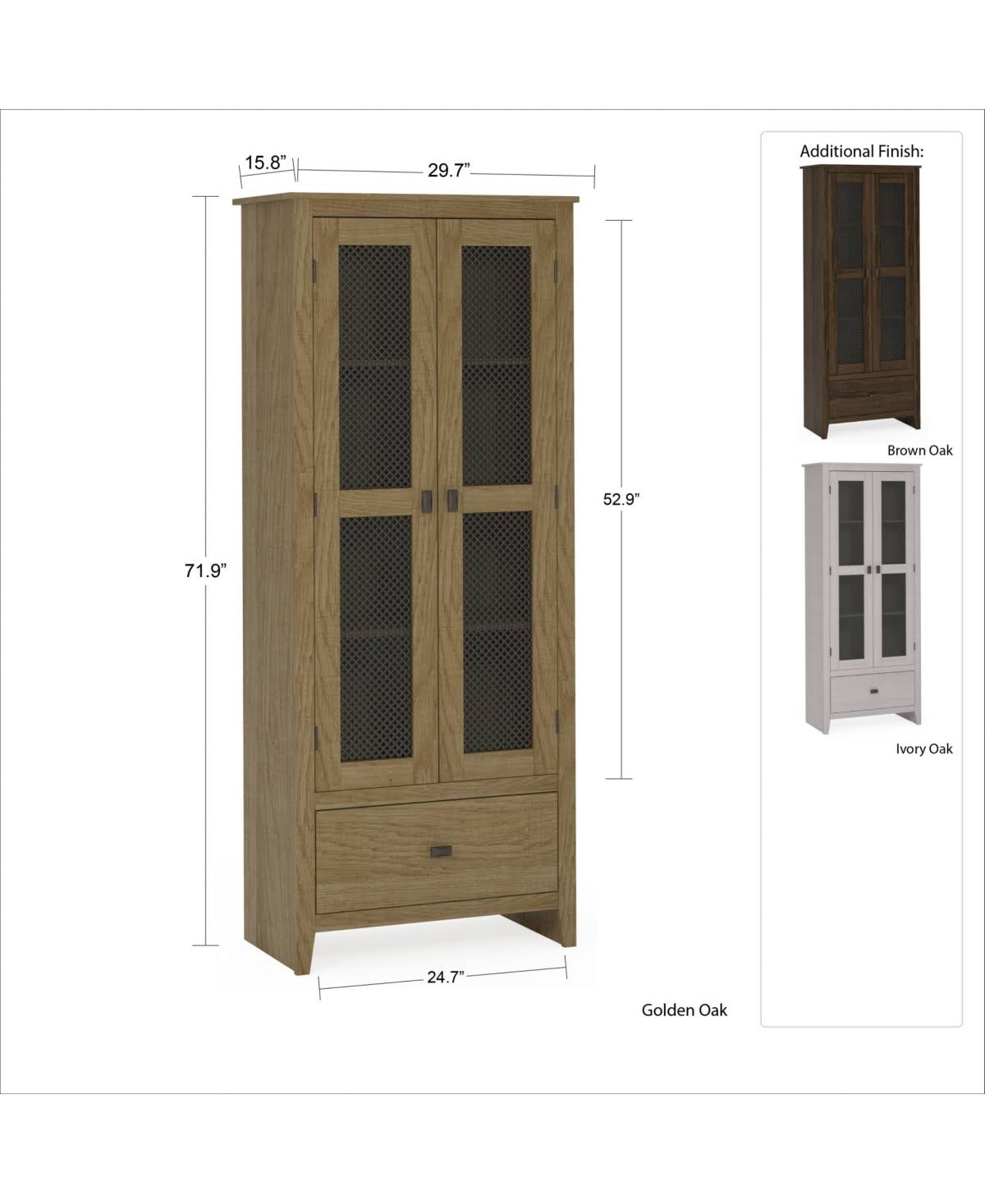 Brown Oak Storage Cabinet Y653914