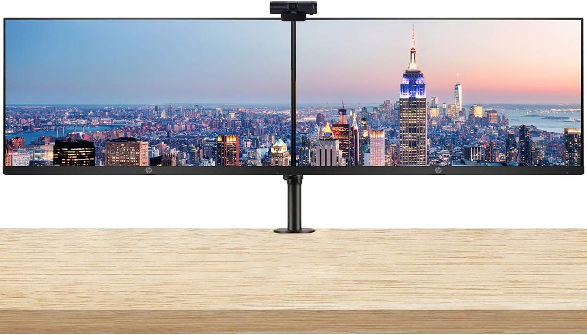 21.5 Inch FHD IPS Anti-Glare Monitor 2-Pack Bundle with Webcam and Dual Monitor Stand O785314