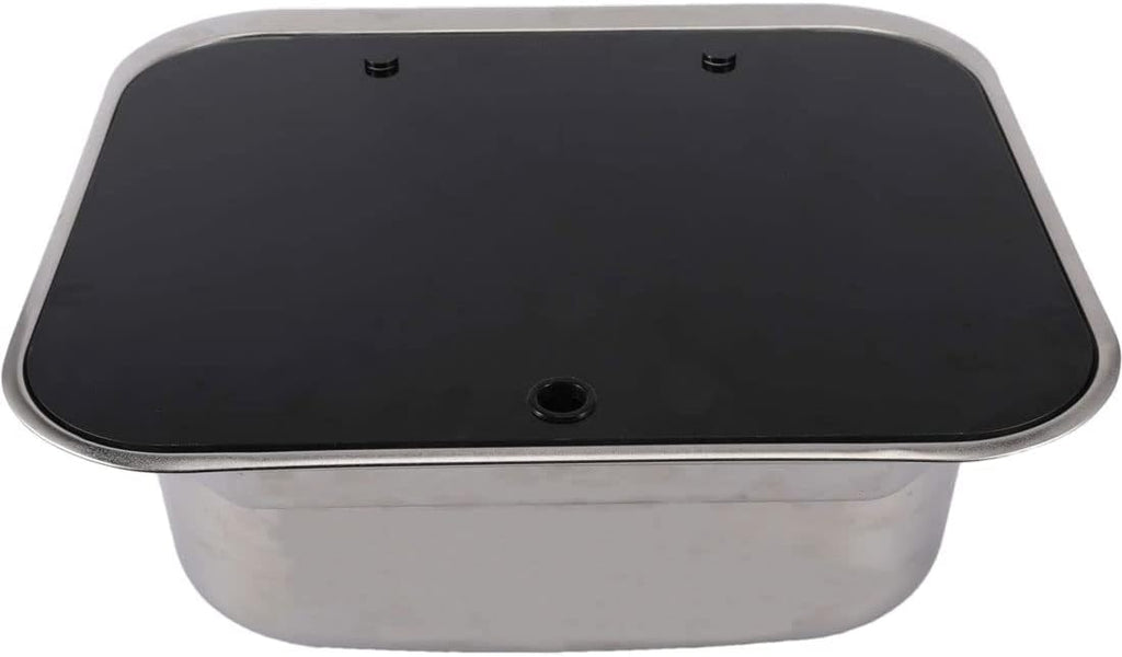 Stainless Steel RV Sink with Folded Faucet Tempered Glass Lid Y168