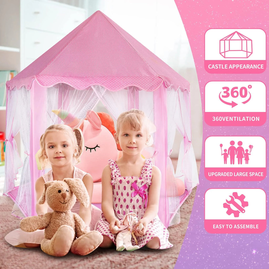 Castle Princess Tents with Lights, Kids Tents for Indoor and Outdoor Play Z181