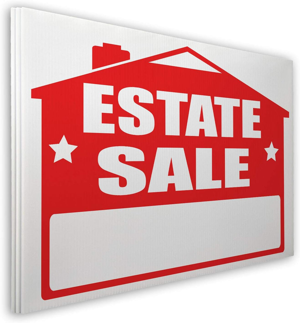 Estate Sale Yard Sign Kit, 24" W x 18" H CoroPlast, Double-Sided, Pack of 2 F716101