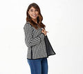 Black/Ivory Open-Front SweaterCardigan V902