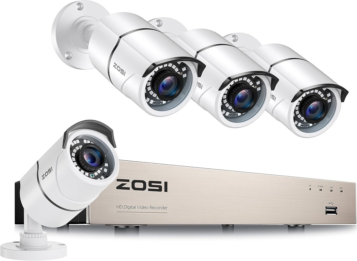 4 Pack HD-TVI Security Bullet Cameras with 80ft Night Vision Y245