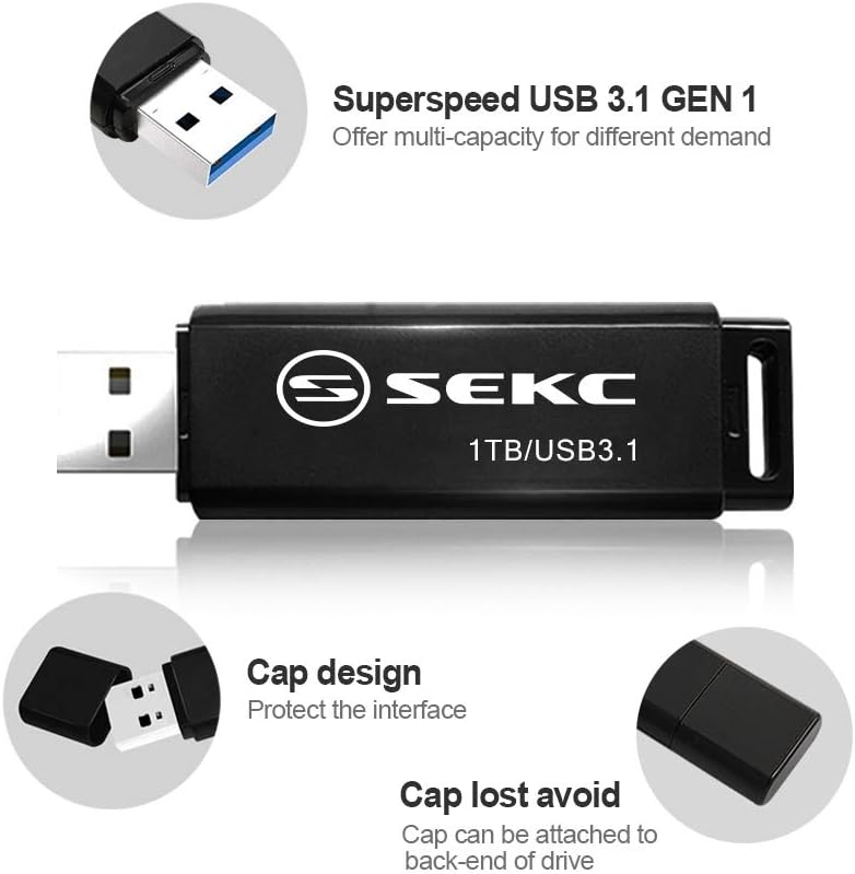 1TB USB 3.1 Flash Drive, Black F940434