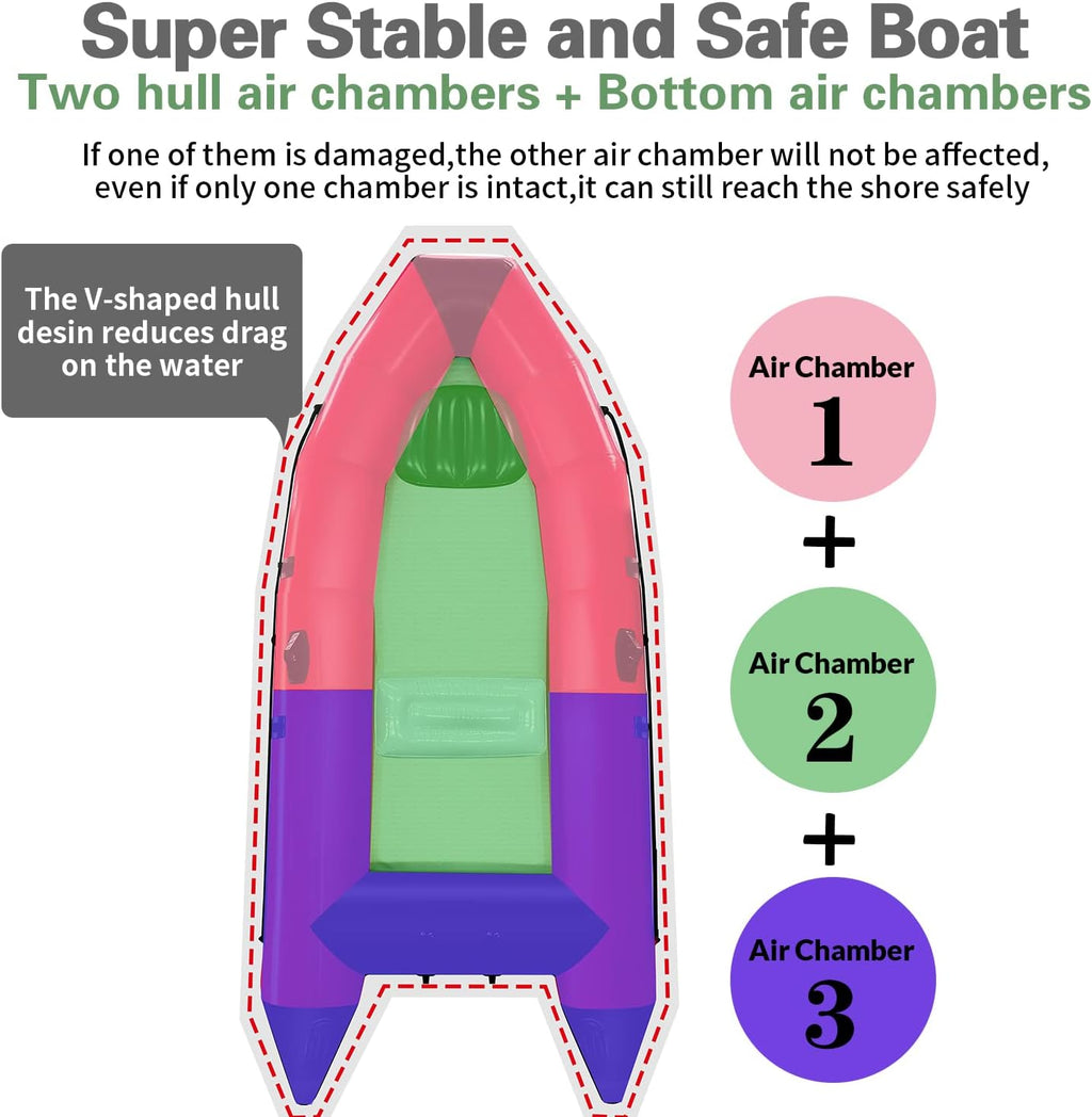10ft Inflatable Boat with Oars Air Pump L3893