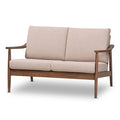 Light Brown Wood 2-Seater Loveseat O55109