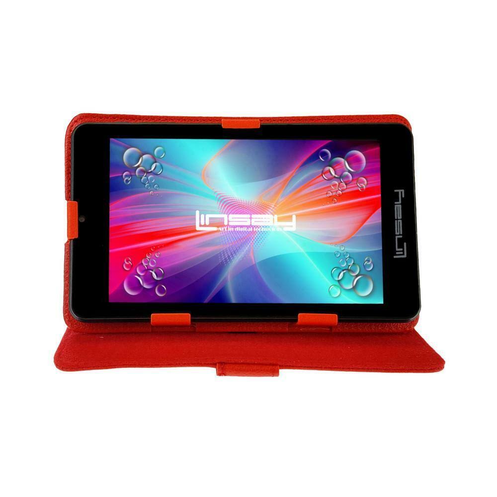 7 in. 2GB Ram 16GB Android 10 Quad Core Tablet with Red Case D5760