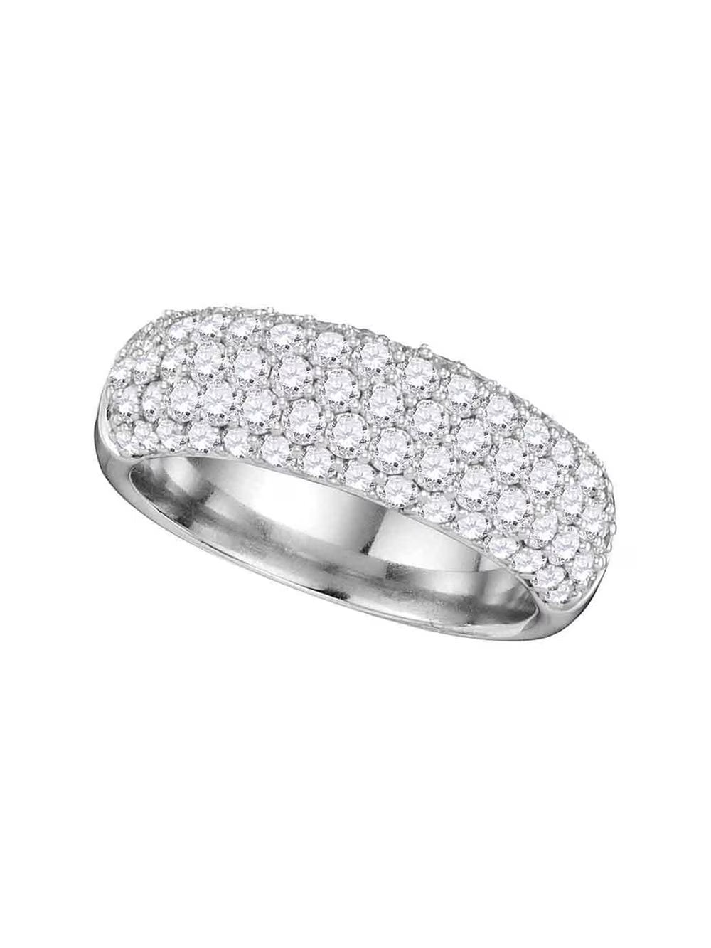 14kt White Gold Diamond Pave Band Ring 1-5/8 Cttw V3222