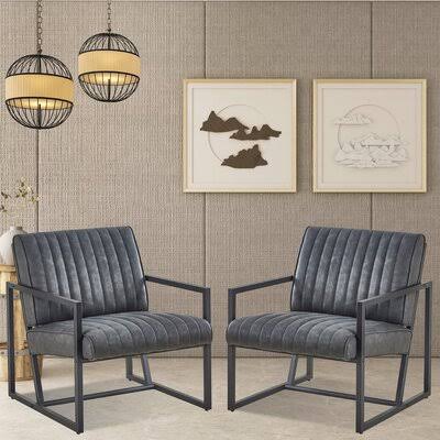 Gray Faux Leather Armchair W83748