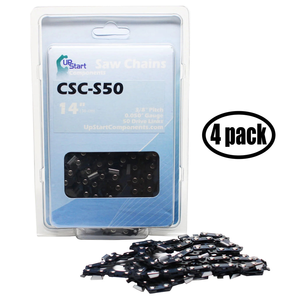 4-Pack 14" Semi Chisel Saw Chain, 3/8" Low Profile, 0.050" Gauge, 50 Drive Links H382599