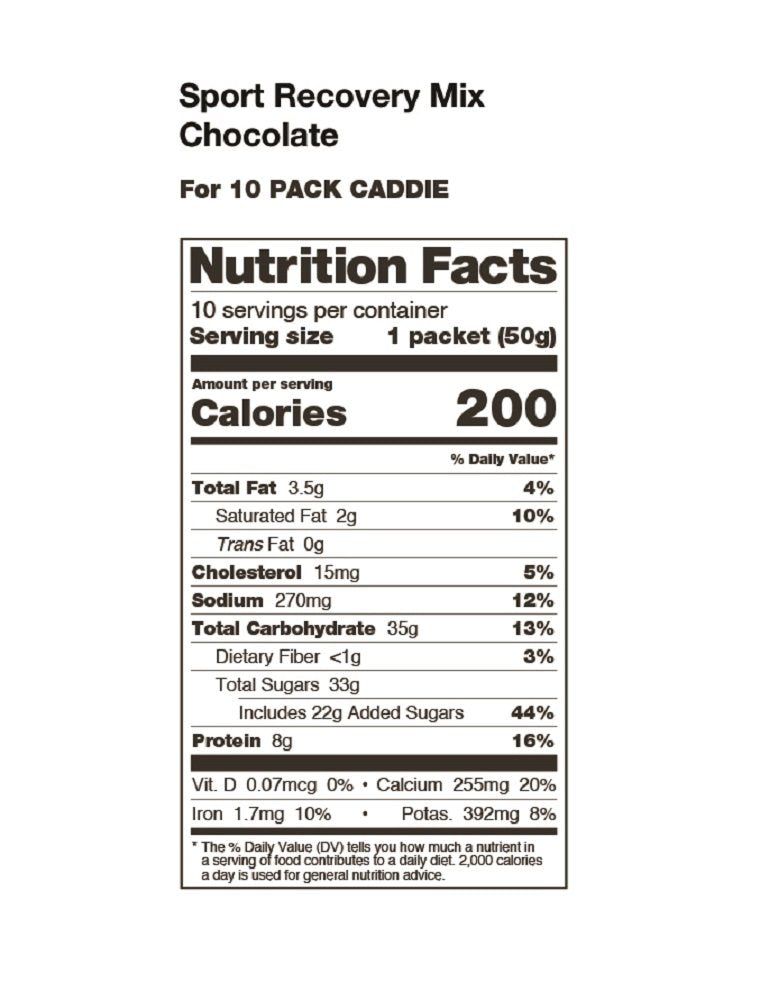 Chocolate Sport Recovery Drink Mix with Complete Milk Protein, Probiotics, Gluten Free, Kosher, Vegetarian, Pack of 2 V882