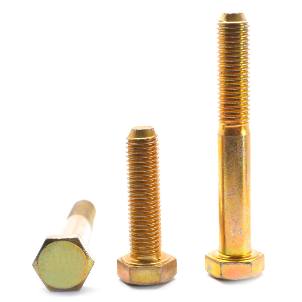 3/4x22-10 x 2x22 Coarse Thread Grade 8 Hex Cap Screw Alloy Steel Yellow Zinc Plated V3055