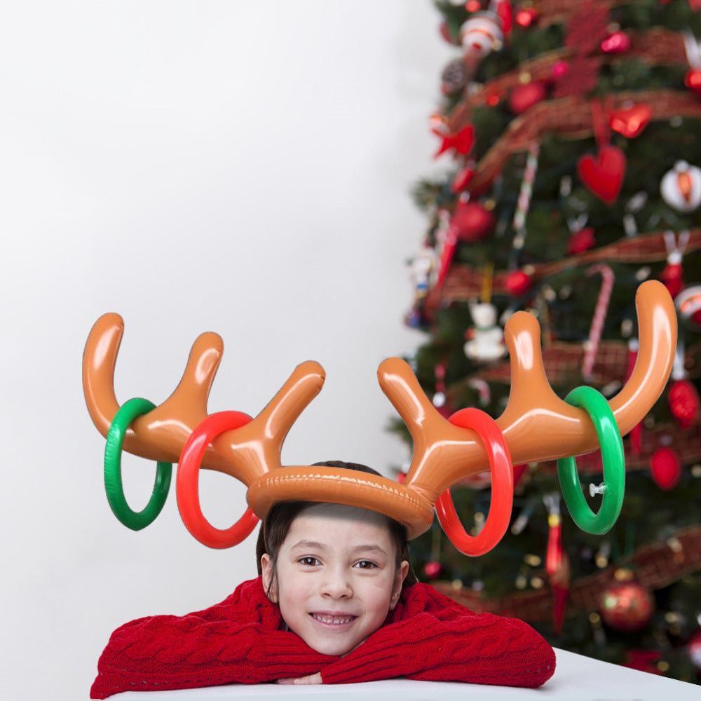 Inflatable Reindeer Antler Ring Toss Game with 4 Rings O7649