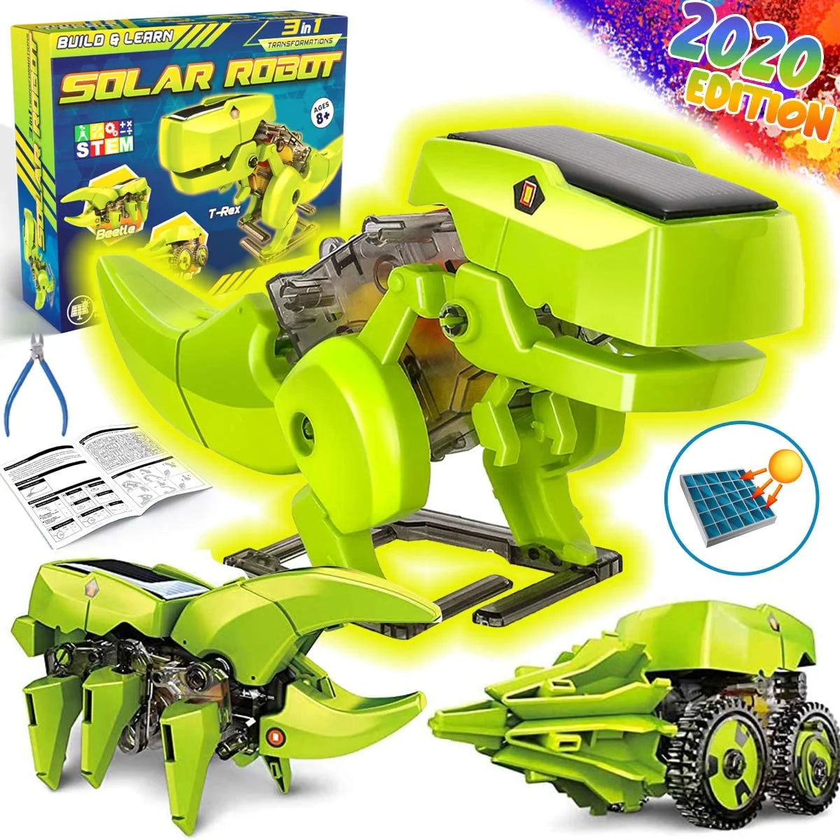 3-in-1 Solar Robot Kit DIY Dinosaurs Science Kits Toys I67816