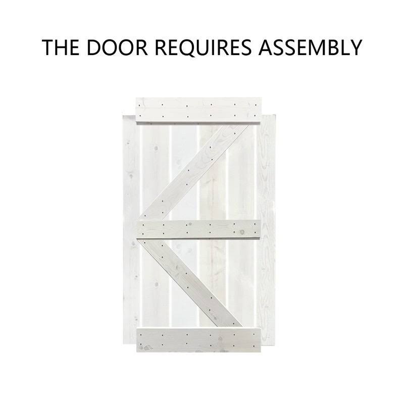 Ocean Blue Stained Wood Sliding Barn Door with Hardware Kit T463
