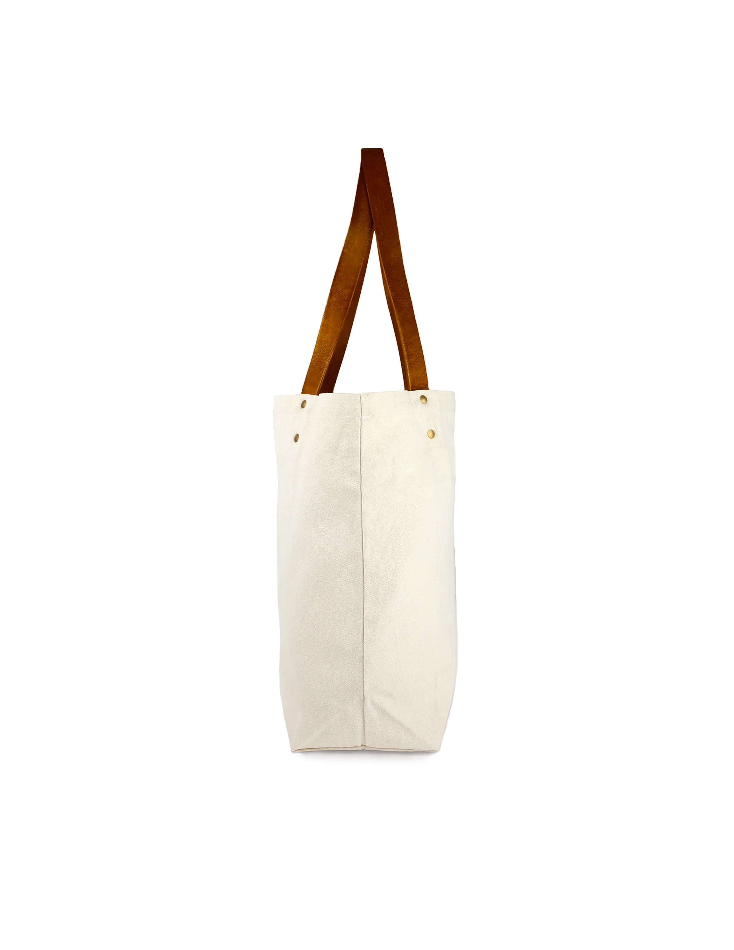 Canvas Deluxe Tote Bag with Faux Leather Handles J78841