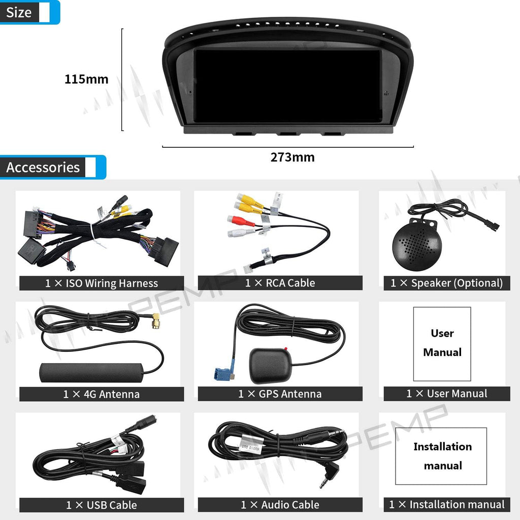 BMW E60 E90 CIC Android Carplay Screen, 8-core 4GB+64GB Android Auto Display B181