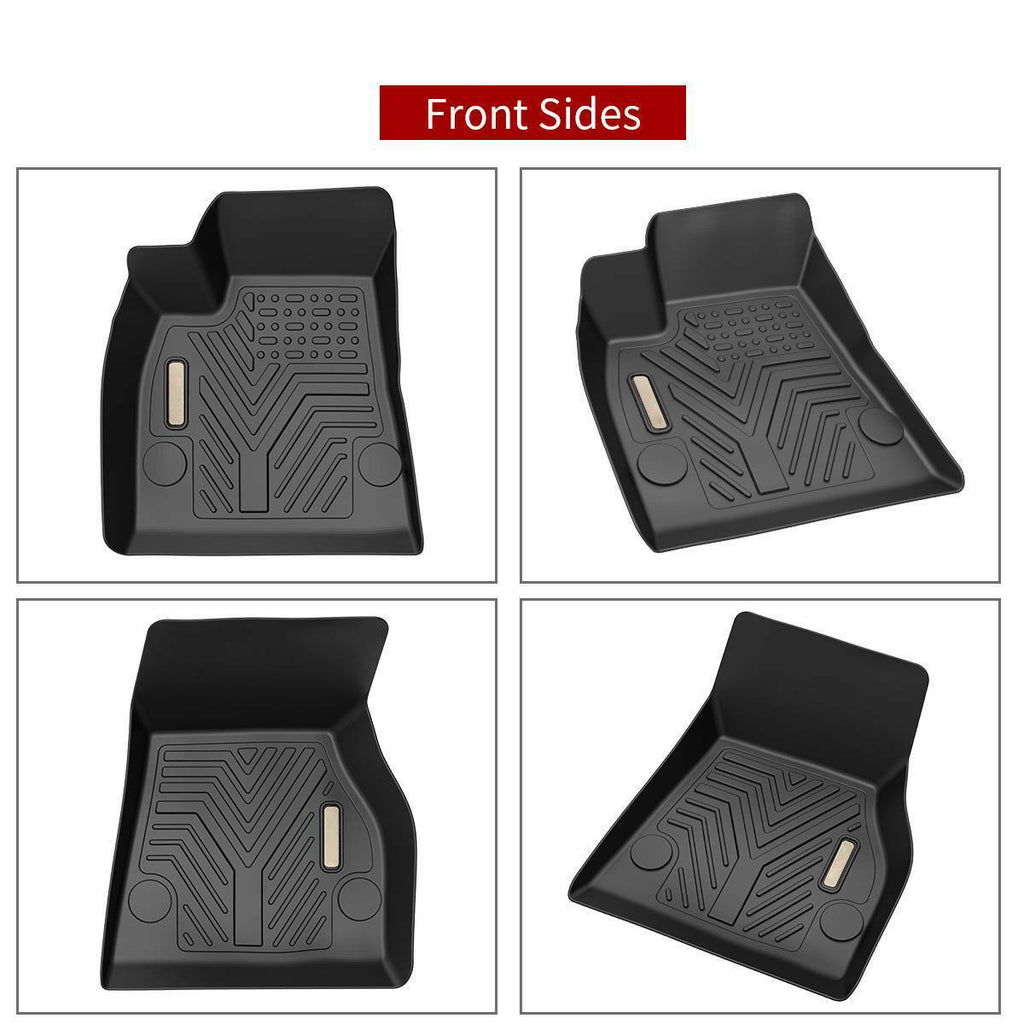 Black All-Weather TPE Rubber Floor Mats Set for Tesla S Model K328