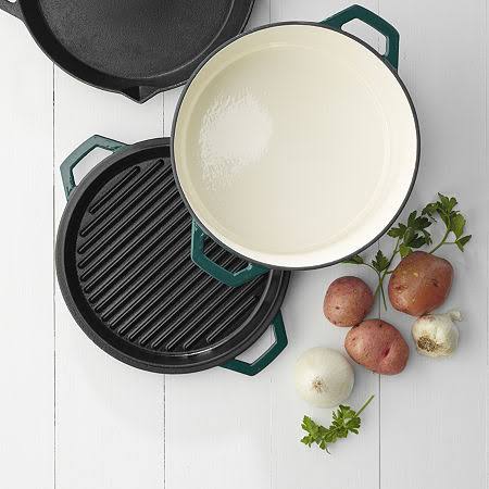 Enameled Cast Iron Dutch Oven with Grill Lid, 7-Quart E35996
