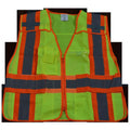 Public Safety Vest Lime Solid with Orange Binding 5 Point Breakaway D9249