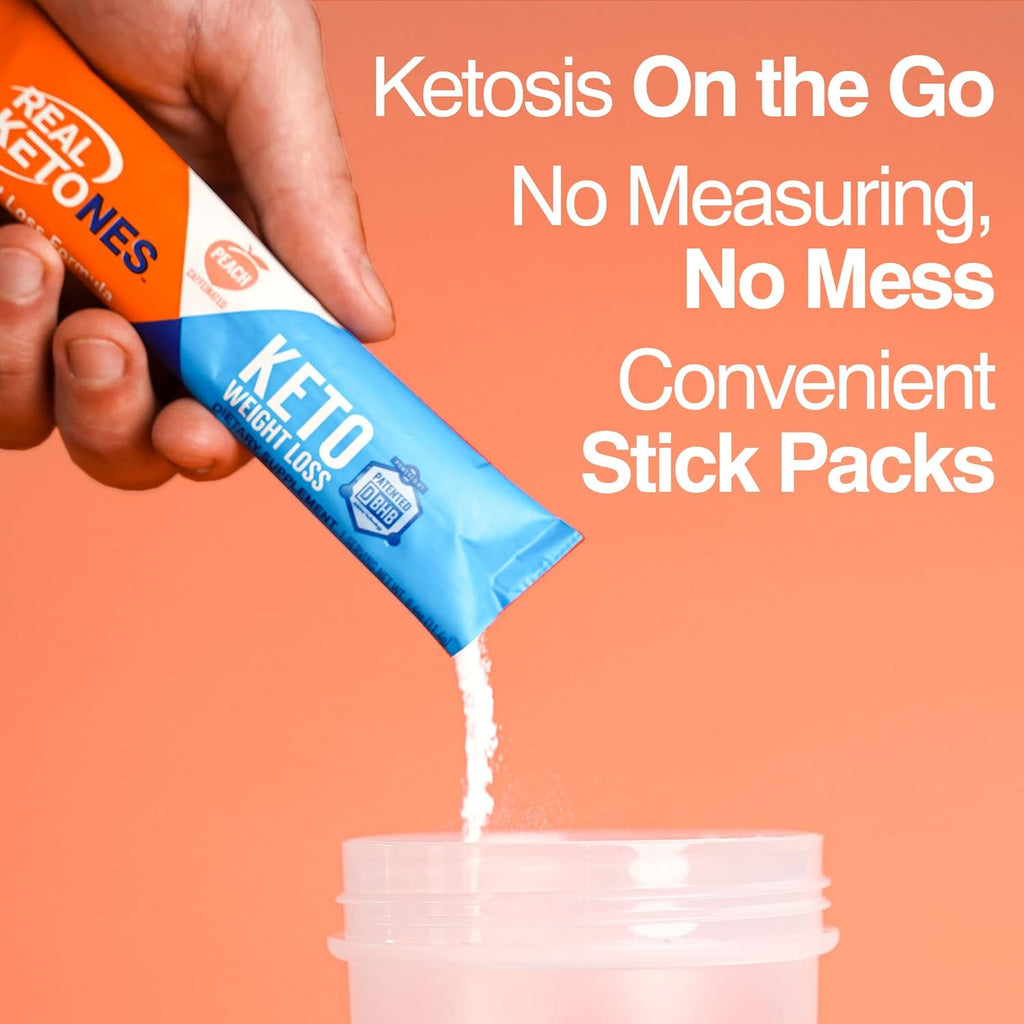Peach Exogenous Ketones Drink Mix Powder, 20 Packets Pack of 2 V425